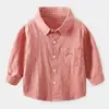 Camisa de Cuadros Nueva para Primavera y Otoño 2025 para Niños Camisa de Manga Larga para Bebé Niño de Talla Pequeña y Mediana Top Casual Estilo Coreano Venta al por Mayor