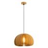 Lámpara de comedor, lámpara nórdica de calabaza, estilo japonés, estilo tranquilo, lámpara de dormitorio vintage, lámpara de madera original, creativa, lámpara de calabaza de madera para casa de familia.