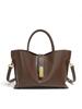 Bolsa de Mão de Couro de Primeira Camada Curtido Vegetal, Bolsa Tote Versátil para Mulheres, Bolsa de Ombro, Bolsa Transversal, Bolsa para o Dia a Dia, Nova Bolsa Balde de Couro Genuíno