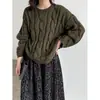 Suéter Casual de Punto Trenzado de Lana Luxi con Cuello Redondo para Mujer, Nueva Camisa Base Estilo Coreano para Ir al Trabajo Otoño 2026, ss1080