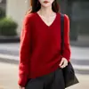 Suéter de tricô, prêt-à-porter de primeira linha, tecido escovado, novo estilo outono e inverno 2026, blusa de gola redonda feminina de corte solto, blusa básica elegante