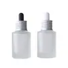 Botella gotero de vidrio esmerilado de alta gama hecha a medida por el fabricante, 30 ml, con anillo metálico, para cuidado de la piel y del cabello, botella de aceite esencial Oem