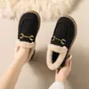 Zapatos de Algodón para Nieve Estilo Coreano 2026 para Mujer Tallas Grandes con Forro de Felpa Cuero Engrosado y Piel Integrados Zapatos de Pan Antideslizantes para Exteriores Zapatos de Algodón