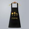 Delantal de cocina para mujer, moderno, impermeable y a prueba de aceite, estilo japonés, bonito, conjunto de ropa de trabajo para cocinar a la cintura con logotipo