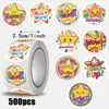 1 Rollo/500 Hojas de Pegatinas Estrellas Creativas Personalizadas de Recompensa para Niños, Pegatinas de Ánimo, Pegatinas para Sellar Embalajes, Notas Adhesivas