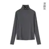 La nueva colección de otoño e invierno de Dirolan presenta una camiseta interior básica de cuello alto, una camiseta interior clásica versátil de color liso de cachemir mousse, hecha a medida para mujer
