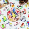 Transfronteiriço Novo 56 Pássaros em Aquarela Adesivos Transparentes de Pet Papagaio Fofo Pardal Pássaro Colorido Adesivos Decorativos