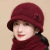 Sombreros para mujeres de mediana edad y ancianas, sombrero cálido de invierno para mamá, grueso con terciopelo, sombrero tipo cubo para personas mayores, abuela, sombrero de lana tejido para señora mayor