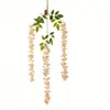 Colgante de Pared Flores de Glicinia Falsas de Rama de Frijol Flores de Seda Decoración de Arco de Boda Hojas Verdes Enredaderas Decoración del Hogar