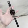 Adecuado para Apple Applewatch Reloj 14Mmkt Hello Kitty Metal y Cuero Texturizado Correa iWatch