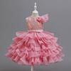 Vestido Saia Tutu Bolo Meninas Performance de Jantar Lantejoula Laço Novo Vestido de Casamento Vestido Atacado