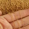 Acero Inoxidable Chapado en PVD Alambre Redondo Forma de Corazón Cadena Hecha a Mano DIY Pulsera para Mujer Apilable Cadena Delgada Accesorios de Ropa