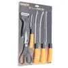 Traje de cortador Cuchillo de acero inoxidable Tarjeta de succión de seis piezas Forja Cuchillo de fruta Cuchillo de cocina Cuchillo de chef Combinación de cuchillos de cocina