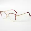 Óculos de Moda Estilo Novo Europeu e Americano Anti Luz Azul com Glitter Armação Olho de Gato Metal Feminino Personalidade Tendência Versátil Estilo de Rua Lentes Planas