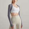 Chaleco deportivo Chuton para mujer, prenda exterior, top de manga larga, protección solar, ajustado, deportivo, fitness, yoga, chal, cárdigan