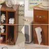 Estante de Almacenamiento, Gabinete de Madera para Artículos Varios de Escritorio con Dispensador de Pañuelos, Papelería, Lápiz Labial, Caja de Almacenamiento para Cosméticos, Caja de Almacenamiento de Escritorio de Madera Maciza