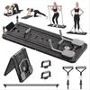 Tabla Multifuncional Plegable para Ejercicios Abdominales para Entrenamientos en Casa, Tabla de Pilates, Soporte para Plancha, Rueda Abdominal con Rebote Automático