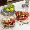 Nova 2025 Prato de Frutas PET em Formato de Coração Prato de Frutas Doméstico Mesa de Centro da Sala de Estar Lanches Prato de Frutas Secas Armazenamento de Doces