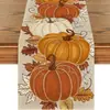 Camino de mesa de calabaza para Acción de Gracias Temporada de otoño Decoración festiva Mantel de mesa para restaurante Mesa de centro de sala de estar Tela para cubrir gabinete de recibidor