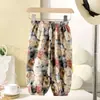 Ropa de Verano para Niñas Nueva Elegante Delgada Holgada Anti-Mosquitos Pantalones Niña Pequeña Bebé Estilo Coreano Manga Corta Conjunto de Dos Piezas