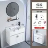 Conjunto de Gabinete de Banheiro de Alumínio Pequeno e Compacto, Lavatório Mini Longo Ultranarrow para Banheiros Pequenos