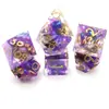 Dados de Resina Jogo de Mesa DND Dungeons & Dragons COC Roleplaying TRPG Cthulhu Poliédricos D4-D20 Conjunto de 7 Peças