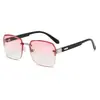Nuevas Gafas de Sol de Moda Tendencia para Hombre, Gafas de Sol Cuadradas con Lente de PC, Gafas de Sol de Medio Marco con Protección Solar Estilo Urbano para Mujer