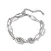Pulsera de cadena cuadrada de personalidad simple de moda de estilo callejero europeo y americano al por mayor transfronterizo, pulsera ajustable con letras hip hop