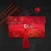 Envelopes Vermelhos de Tecido Dourado Estilo Chinês com Borlas, Suprimentos para Casamento, Sacolas da Sorte Festivas Atacado