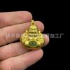 Colgante de Buda Maitreya de Jade Hetian con Incrustaciones de Oro Brillante, Colgante de Cabeza de Buda Guanyin de Jadeíta, Calcedonia Blanca Buda de Gran Vientre