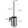 Juego de soporte para cepillo de inodoro de acero inoxidable 304 transfronterizo, cepillo de inodoro de pared para baño, formas redondas y cuadradas