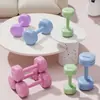 Mancuernas de cemento para uso en casa, fitness de yoga para mujeres, ejercicios de dormitorio, mancuernas para hombres principiantes, mancuernas pequeñas recubiertas de colores