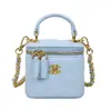 Bolso Caja Nuevo Estilo Otoño e Invierno 2026 para Mujer, Bolso de Mano con Cadena Texturizada, Bolso Cruzado de Hombro Acolchado de Moda Estilo Chanel Pequeño