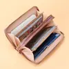 Nueva Cartera Larga de Mujer Bolso de Mano Doble Capa Cremallera Gran Capacidad Billetera para Monedas Multiusos Bolso para Teléfono Móvil Tarjetero para Mujer