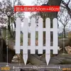 Cerca branca de plástico para horta de jardim externa, cerca montada no solo, grade de proteção decorativa para varanda, pátio, jardim de infância, cerca pequena