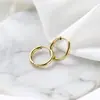 Pendientes de aro de acero de titanio estilo Ins, no se decoloran fácilmente, pendientes unisex para pareja, nuevo estilo moderno de temperamento 2020