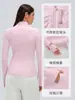 Jaqueta de Yoga com Gola Alta de Bolinhas Feminina Emagrecedora com Zíper Fitness Pilates Manga Longa Top D26110