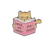 Set de Broches Entusiasta de la Lectura, Insignia Divertida de Gato Lector, Accesorios de Pines para Mochila de Estudiante, Gato Lindo
