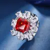 Outono e Inverno Novo Joias Huabi Diamante de Alto Carbono Corte Flor de Gelo Cobre Inlaid Quadrado Princesa Conjunto de Alta Moda 10*10
