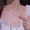 Collar con colgante de gota de agua con lazo de plata esterlina s925, diseño de nicho de temperamento social, collar de clavícula con sentido del sentido, fábrica al por mayor