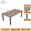 Mesa e cadeiras de jantar de plástico-madeira para exterior, mesa longa de metal na cor de madeira natural, uma mesa com quatro cadeiras, mesas e cadeiras para restaurantes em áreas cênicas