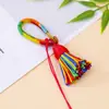 Anel de Fivela com Franja Curta e Grossa Estilo Xizang Acessório de Bolsa DIY Pingente Ornamento Pequeno Tecido à Mão Estilo Chinês