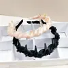 Diadema Ancha de Organza y Cristal de Nuevo Estilo para Verano con un Toque de Lujo, Diadema Ancha de Moda para Lavarse la Cara, Accesorio para el Cabello