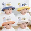 Sombrero de Pescador de Malla con Orejas de Oso de Dibujos Animados para Bebé, Verano, Protección Solar, Transpirable, Delgado, Lindo, Tipo Cubo, para Niños y Niñas