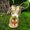 Nuevo Conejo de 13 cm del Fabricante Atracción Turística Transfronteriza Conejo Tejido de Paja de Junco Adorno Navideño Artesanía Tradicional Hecha a Mano Regalo