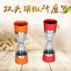 Comercio exterior plástico ABS molinillo de pimienta tipo embudo doble cabeza botella de molienda manual botella de condimento para moler pimienta personalizada