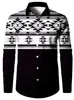Camisa de Manga Larga Estilo Étnico Africano para Hombre Retro Dashiki Estampado Digital Cárdigan con Solapa Top Casual