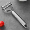 Cuchillo de pelar de acero inoxidable Juego de tres piezas Pelador multifuncional para el hogar Raspador de patatas Rallador de melón y frutas Cuchillo de frutas