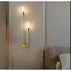 Luminária de parede interna Nórdica moderna para sala de estar, parede de fundo do sofá, corredor, corredor, luminária simples para quarto, cabeceira, luminária de parede longa em tira