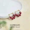 Aretes de Cinabrio Aretes Rojos Retro Aretes Antiguos de Plata Esterlina Nuevos Aretes de Jade Chinoiserie Lujo Accesible Gama Alta Qinyan